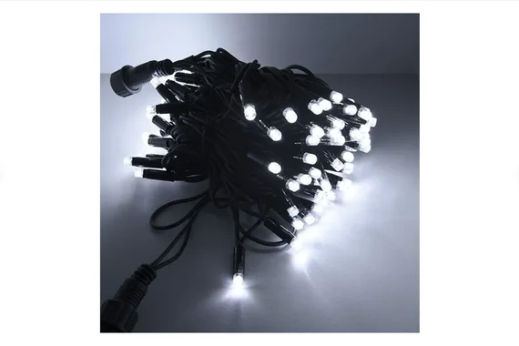 Гирлянда светодиодная уличная "Рисовая" 10м 100LED теплый белый, черный шнур 1,5м IP60 FUNRAY   