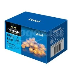 Светодиодная гирлянда Uniel Шишки ULD-S0500-050/DTA WARM WHITE, IP20, PINE CONES UL-00007192
