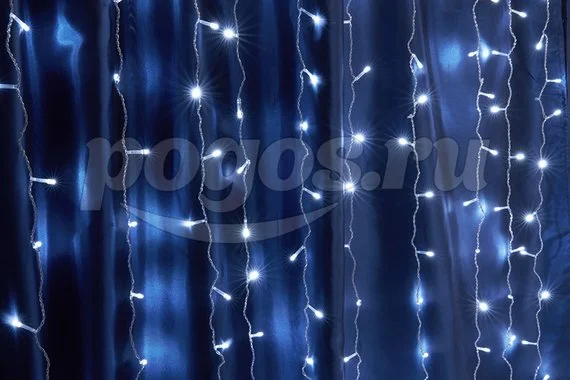 Гирлянда светодиодная "Занавес" 3,0*2,0м 320LED постоянное свечение IP44 холодный белый  Feron 32339