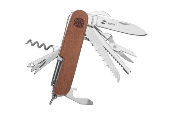 Мультитул 15 функций  материал рукояти древесина сапеле Stinger