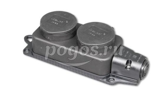Розетка 2ая 2Р+РЕ 16А 250В IP44 каучук  LEZARD