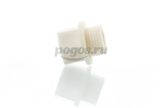 Заглушка PP-R с резьбой M 1/2" белый MEERPLAST