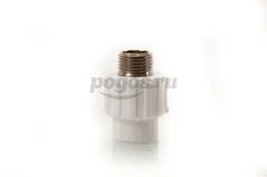 Муфта PP-R комб. d-20 M 1/2" белый MEERPLAST
