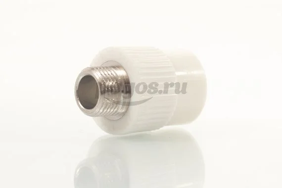Муфта PP-R комб. d-25 M 1/2" белый MEERPLAST