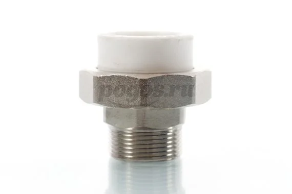 Муфта PP-R комб. разъем. d-40 M 1"1/4" белый MEERPLAST