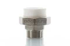 Муфта PP-R комб. разъем. d-40 M 1"1/4" белый MEERPLAST