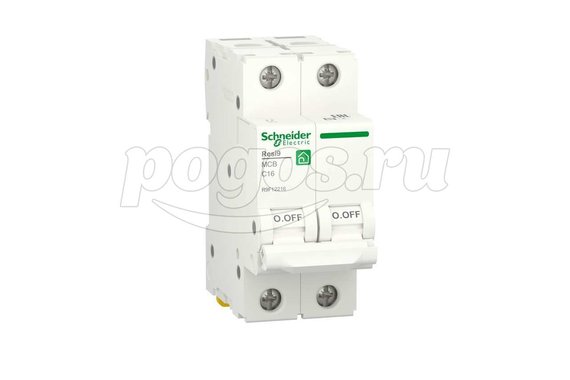 Автоматический выключатель Schneider Electric RESI9 АВ С 16А 2P 6000A R9F12216