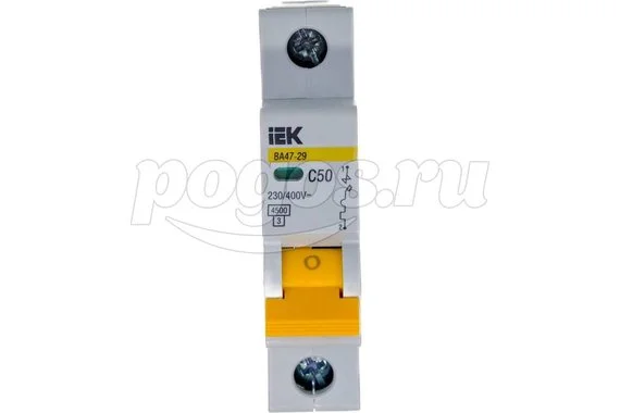Автоматический выключатель IEK ВА47-29 1п, 50А, С, 4.5кА, MVA20-1-050-C