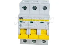 Автоматический трехполюсный выключатель IEK ВА47-29 6А С 4.5кА 9533365