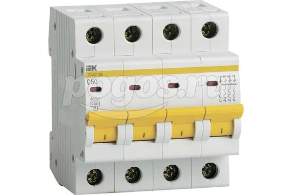 Автоматический выключатель IEK ВА47-29, 4Р, 50А, 4,5кА, х-ка С MVA20-4-050-C