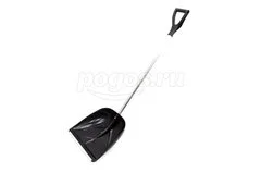Лопата снеговая пластиковая 400х380мм, алюм. черенок, с оц.планкой  Вача