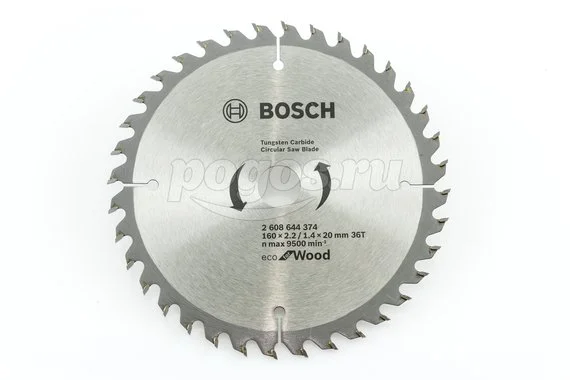 Диск пильный BOSCH ECO for Wood по дереву 160х20х2.5мм 36Т