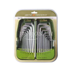 Набор ключей 6-ти гранных 1.5-10 мм и TORX T10-Т50 удлиненных, 18 предметов  Дело Техники