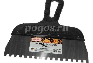 Шпатель нержавеющая сталь 200 зуб 6*6мм , Black Edition