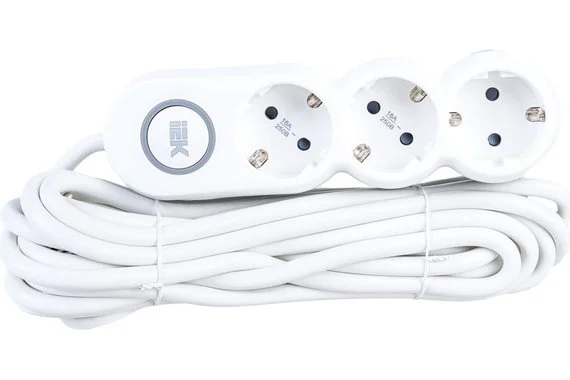 Удлинитель 3 места 5м 2P+PE 3х1,5мм2 16А/250В UNO  IEK