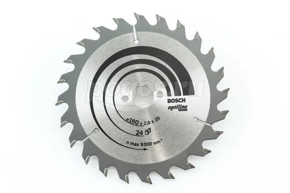 Диск пильный BOSCH Professional Optiline Wood по дереву 160х20х2.6мм 24Т