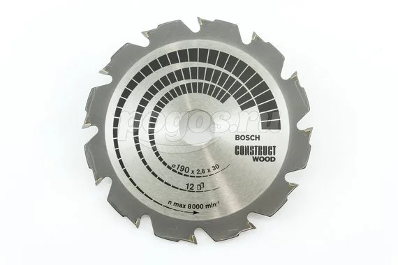 Диск пильный BOSCH Professional Construct Wood по дереву 190х30х2.6мм 12Т