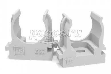 Крепеж-клипса для труб для монтажного пистолета серый 20мм  Промрукав