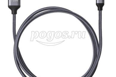 Дата-кабель, ДК 12, USB - Lightning, 1 м, тканевая оплетка, серый  TDM
