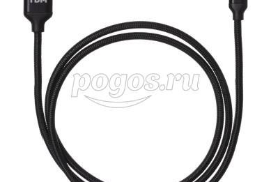 Дата-кабель, ДК 7, USB - micro USB, 1 м, тканевая оплетка, черный  TDM