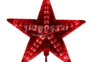Украшение елочное светодиодное "Звезда-3" 31LED красный 21см  Uniel