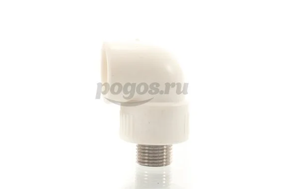 Угольник PP-R комб. d-25 M 1/2" белый MEERPLAST