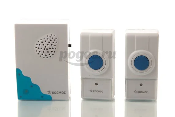 Звонок беспроводной, 32 мелодии, 150 метров, 2 кнопки  КОСМОС 