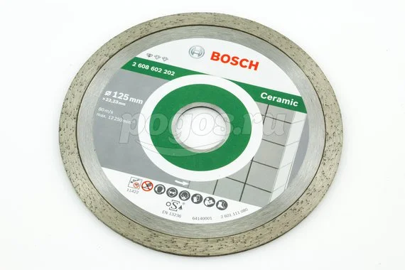 Диск отрезной BOSCH Standard for Ceramic 125х1.6х22мм алмазный 7мм