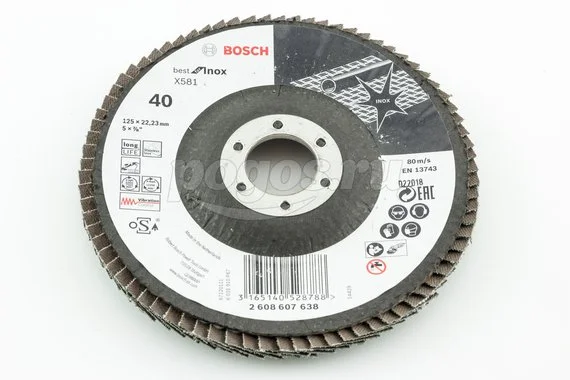 Диск лепестковый BOSCH Best for Inox K40 125х22мм