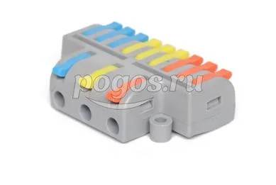 Клемма проходная СМК 3х3 разветвительная 3 полюса, с монтажной площадкой (1ввод, 3вывода на полюс)