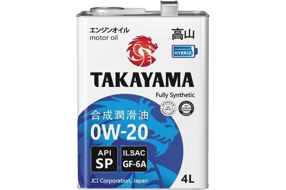 Моторное масло TAKAYAMA синтетическое, SAE 0W-20, ILSAC GF-6A, API SP, 4 л 605141