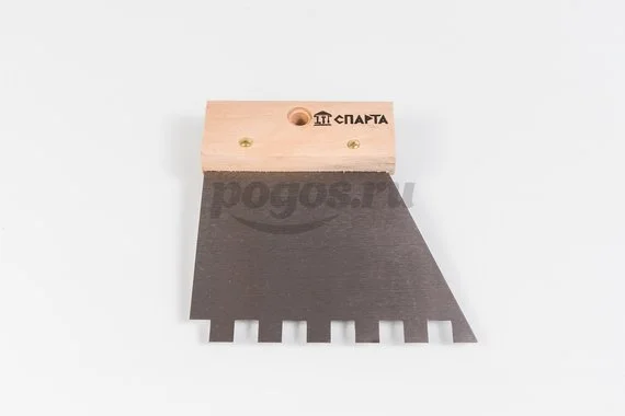 Шпатель SPARTA стальной 85х120мм зуб 10х10мм