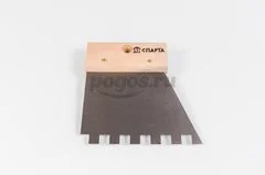 Шпатель SPARTA стальной 85х120мм зуб 10х10мм