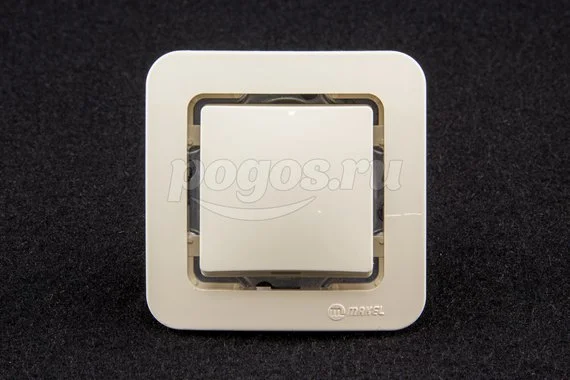 Выключатель 1кл 6А кремовый без вставки 230В Lillium MAKEL