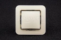 Выключатель 1кл 6А кремовый без вставки 230В Lillium MAKEL