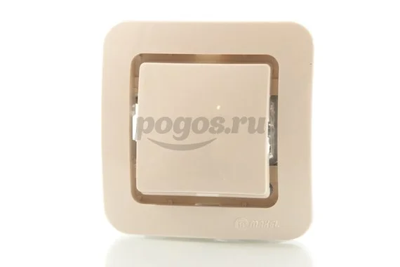 Переключатель 1кл на 2 напр. 6А 230В кремовый без вставки Lillium MAKEL