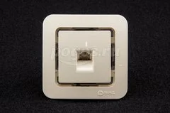 Розетка 1ая RJ11 кремовый без вставки Lillium MAKEL