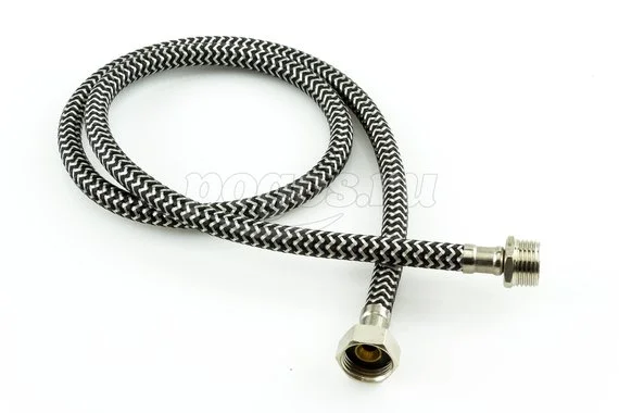 Подводка 1000мм F1/2 М1/2, черн.оплетка