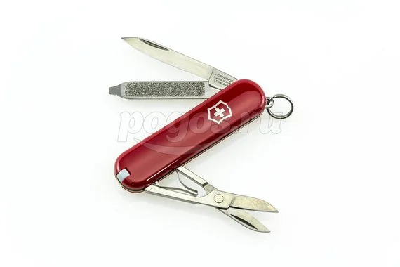 Нож-брелок VICTORINOX Classic 58 мм в чехле красный