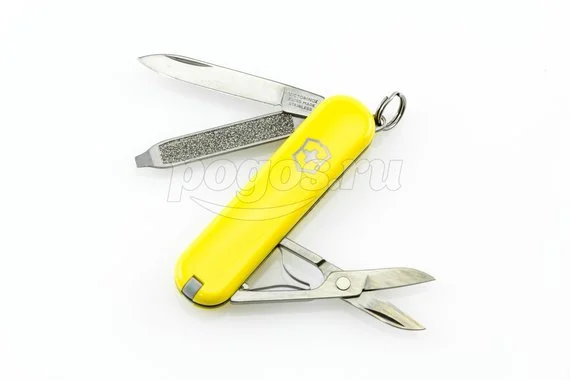 Нож-брелок VICTORINOX Classic 58 мм в чехле желтый