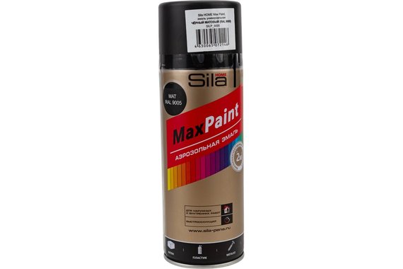 Эмаль аэрозольная универсальная черный матовый 520 мл  Sila HOME