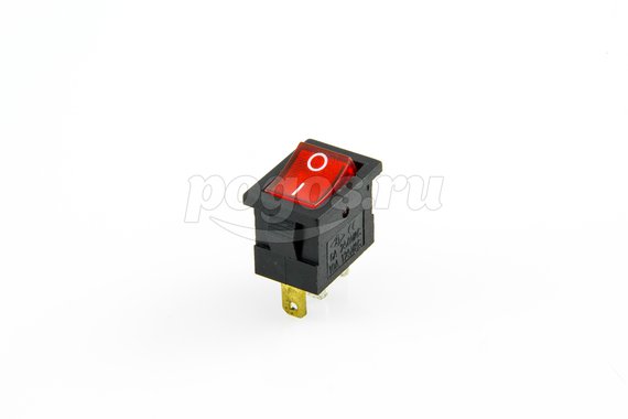 Выключатель клавишный 250V 6А (3с) ON-OFF красный с подсветкой Mini (RWB-206, SC-768) REXANT