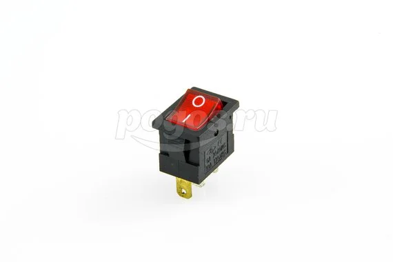 Выключатель клавишный 250V 6А (3с) ON-OFF красный с подсветкой Mini (RWB-206, SC-768) REXANT