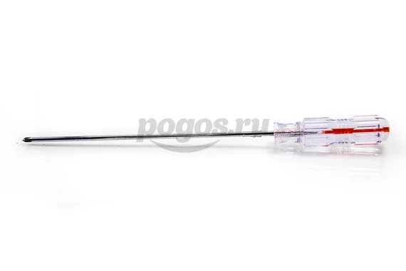 Отвертка PH1х100мм, прозрачная рукоятка, углерод. сталь  Crystal SPARTA
