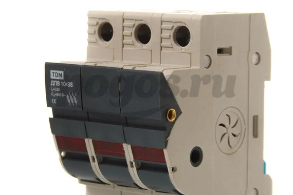 Держатель плавких вставок ДПВ,10х38, 3п TDM