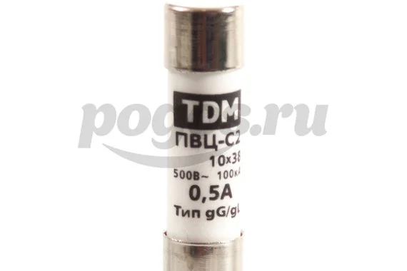 Плавкая вставка ПВЦ-С2 10х38, 0,5А TDM