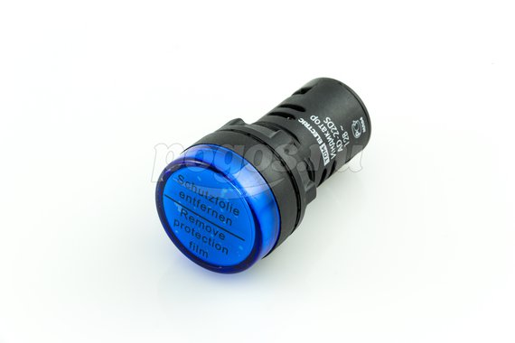 Индикатор AD-22DS(LED)матрица, d-22мм, синий, 12V, AC/DC  TDM /10/