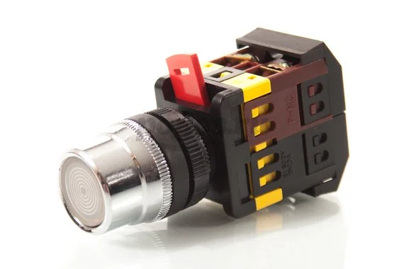 Кнопка ABLF-22. 22, прозрачный неон,230В, 1з+1р TDM