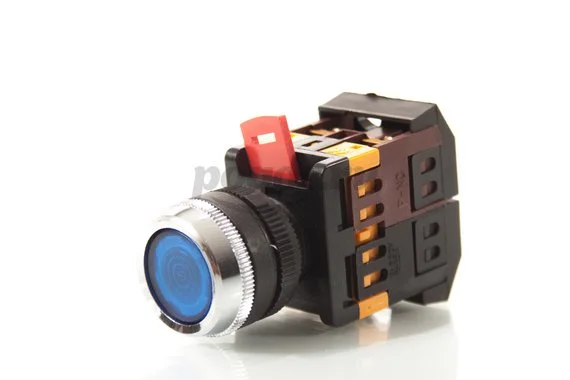 Кнопка ABLF-22, 22 синий неон,230В, 1з+1р TDM