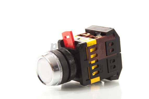 Кнопка ABLFS-22, 22, белый неон, 230В, 1з+1р TDM